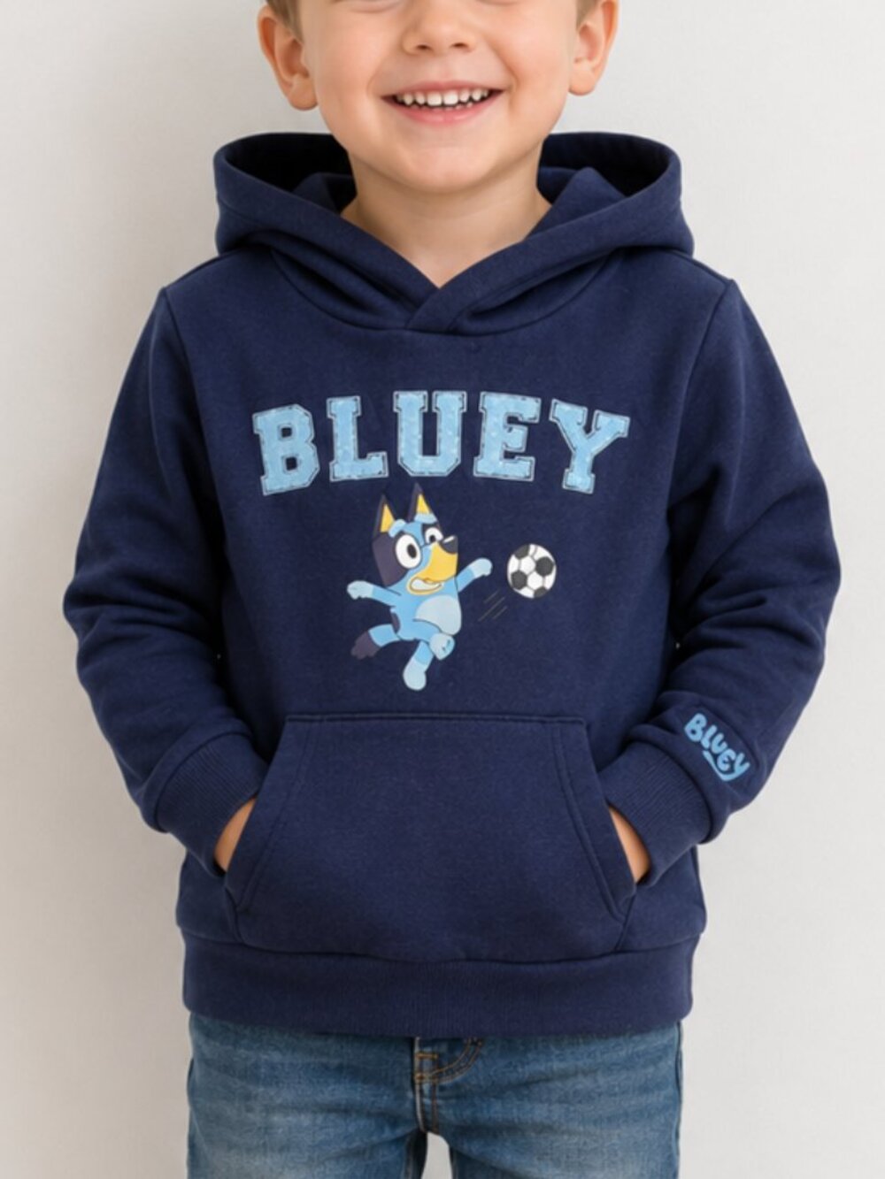 Bluey Hoodie Sweatshirt Kids Size 5T Navy Pullover Graphic Pocket Ludo Studio